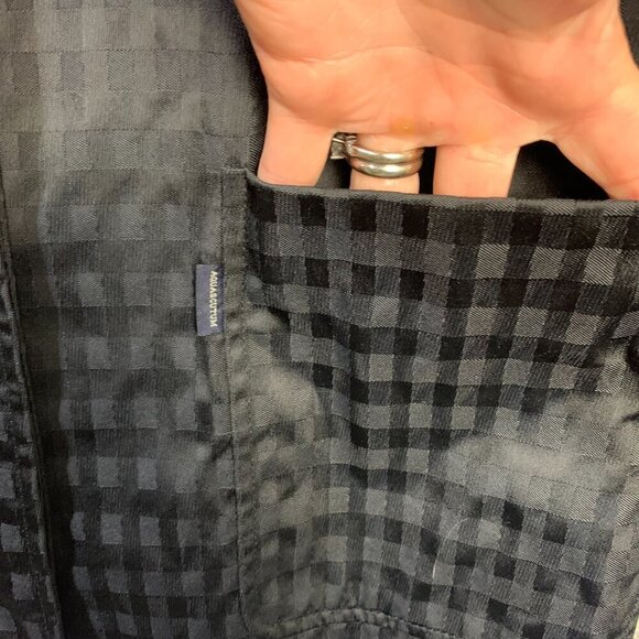 Aquascutum Vintage 80s Short Trench Coat Black Check Mid Mac Jacket - Picture 5 of 16